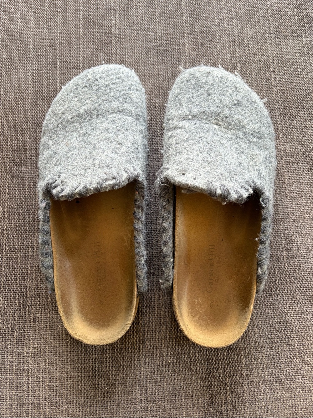 Cozy Garnett Hill Gray Wool Slip-On Mules